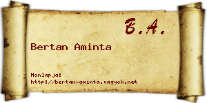 Bertan Aminta névjegykártya